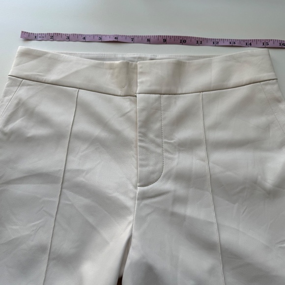 Alice and Olivia Dylan High Waist Faux Vegan Leather Fleeced Wide Leg Pants 8 - Picture 13 of 16